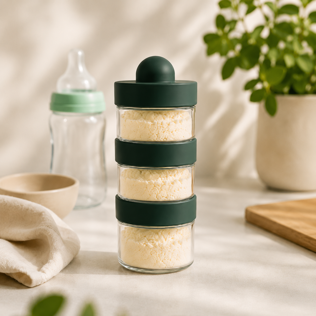 Doseur en verre BeDose avec sa housse silicone